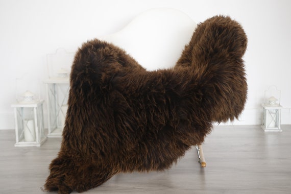 Real Sheepskin Rug Shaggy Rug Chair Cover Sheepskin Throw Sheep Skin Brown White Sheepskin Home Decor Rugs #6her57