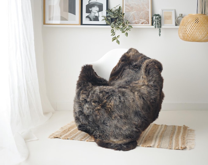 Real Sheepskin Rug Shaggy Rug Chair Cover Scandinavian Home Sheepskin Throw Sheep Skin Brown Sheepskin Home Decor Rugs #Mher176