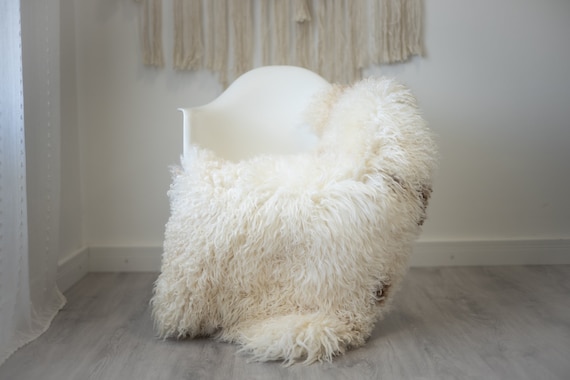 Real Sheepskin Rug Genuine Rare Gotland Sheepskin Rus - Curly Fur Rug Scandinavian Sheep skin - Gray Sheepskin #G46