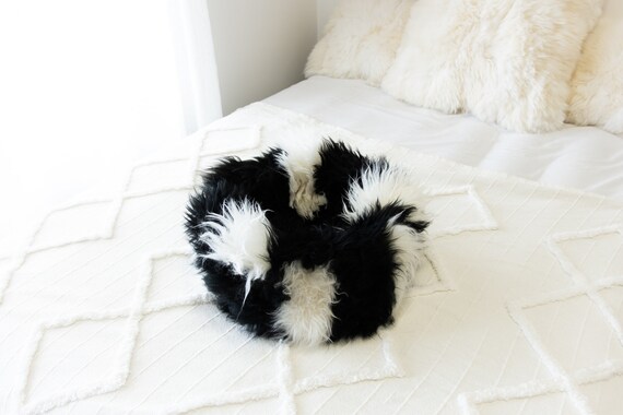 Sheepskin Cat Bed Or Dog Bed Cat Cave Unique Pet Bed Cat House Pet Furniture Hand Made With Genuine Real Sheepskin XXL Extra Large #Bed11