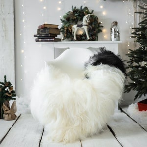 Real Icelandic Sheepskin Rug Scandinavian Decor Sofa Christmas Sheepskin throw Chair Cover Natural Sheep Skin Rugs Black Ivory #Iceland554