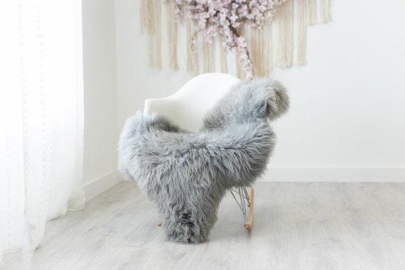Real Sheepskin Rug Shaggy Rug Chair Cover Scandinavian Home Sheepskin Throw Sheep Skin Gray Sheepskin Home Decor Rugs #herdwik243