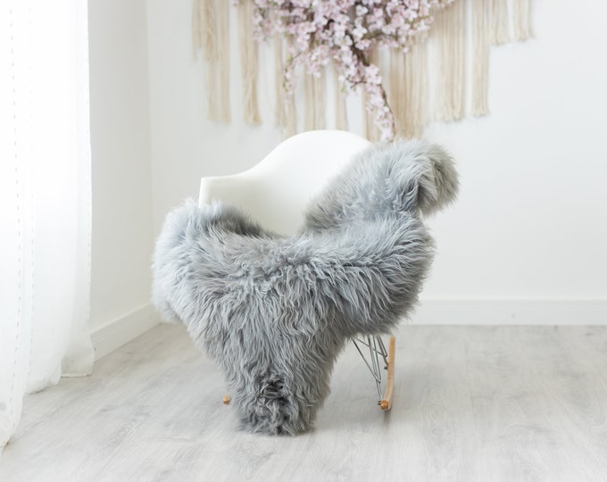 Real Sheepskin Rug Shaggy Rug Chair Cover Scandinavian Home Sheepskin Throw Sheep Skin Gray Sheepskin Home Decor Rugs #herdwik243