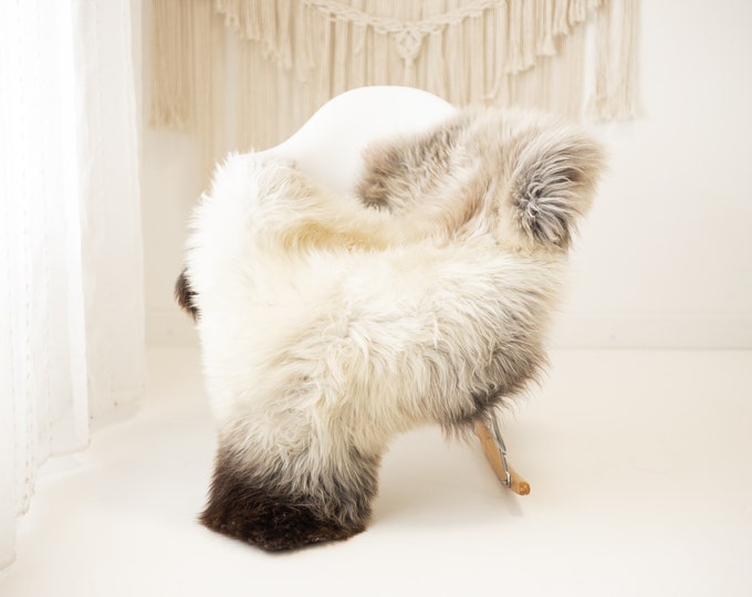 Real Sheepskin Rug Shaggy Rug Chair Cover Scandinavian Home Sheepskin Throw Sheep Skin Brown Ivory Sheepskin Home Decor Rugs #herdwik941