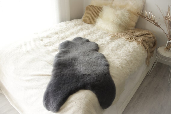 Real Sheepskin Rug Shaggy Rug Chair Cover Sheepskin Throw Sheep Skin Gray Sheepskin Home Decor Rugs #0Margot17