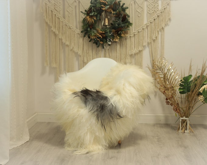 Real Icelandic Sheepskin Rug Scandinavian Decor Sofa Sheepskin throw Chair Cover Natural Sheep Skin Rugs Ivory Gray #Iceland83