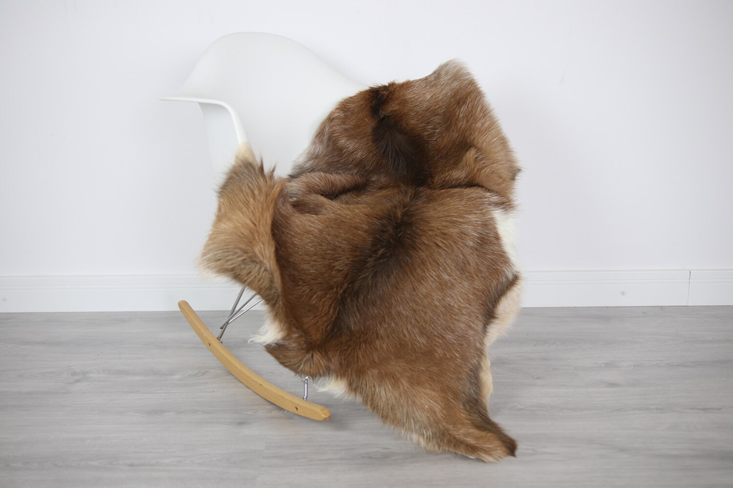 Natural real Goatskin rug, Goat Hide Goat Rug Brown Goat4