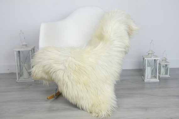 Real Sheepskin Rug Shaggy Rug Chair Cover Sheepskin Throw Sheep Skin Beige White Sheepskin Home Decor Rugs #7her45