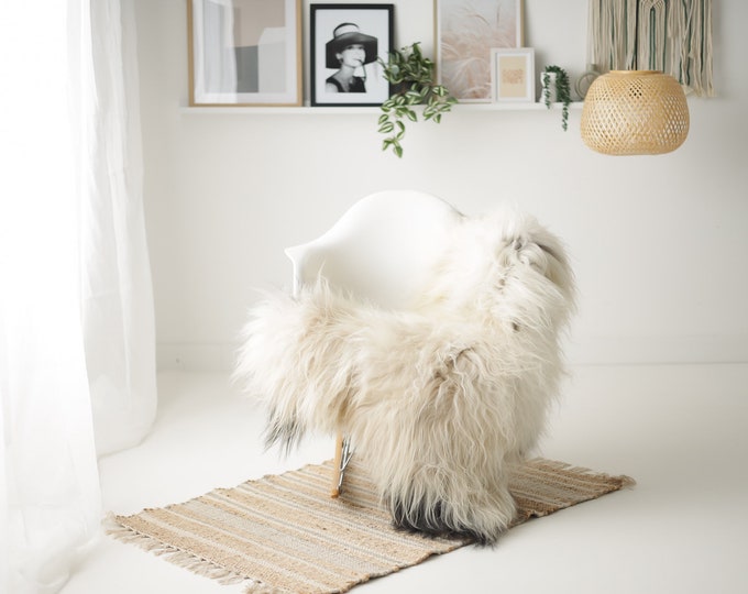 Real Icelandic Sheepskin Rug Scandinavian Decor Sofa Sheepskin throw Chair Cover Natural Sheep Skin Rugs Ivory Gray #Iceland1511