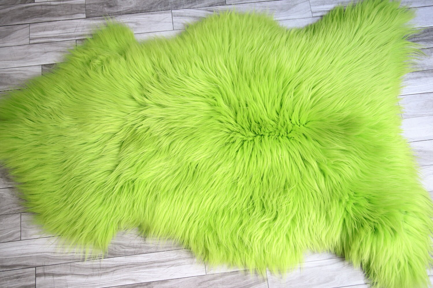 ON SALE Green Sheepskin Sheepskin Rug Real Sheepskin Rug Shaggy Rug Chair Cover