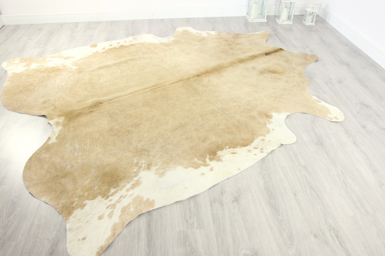 Premium Quality Giant XXXL Cowhide Real Cowhide Rug Sand White