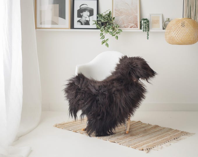 Real Icelandic Sheepskin Rug Scandinavian Home Decor Sofa Sheepskin throw Chair Cover Natural Sheep Skin Rugs Brown #IS186