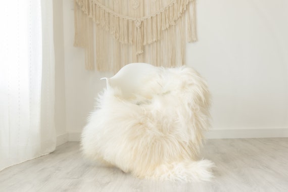 Real Icelandic Sheepskin Rug Scandinavian Decor Sofa Sheepskin throw Chair Cover Natural Sheep Skin Rugs Ivory Gray #Iceland385