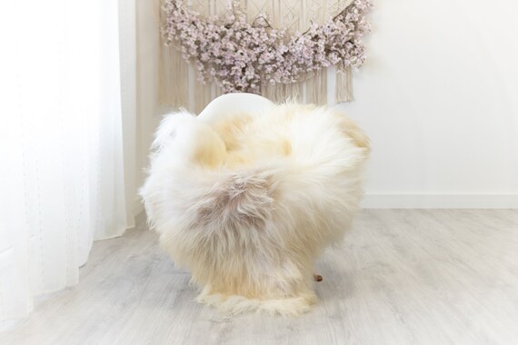 Real Icelandic Sheepskin Rug Scandinavian Home Decor Sofa Sheepskin throw Chair Cover Natural Sheep Skin Rugs Ivory Beige #Iceland301