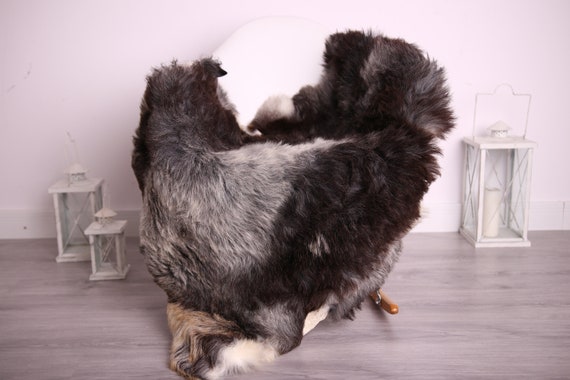 Real Sheepskin Rug Shaggy Rug Chair Cover Sheepskin Throw Sheep Skin Gray Brown Sheepskin Home Decor Rugs #9her2