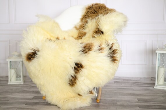 Sheepskin Rug | Real Sheepskin Rug | Shaggy Rug | Chair Cover | Sheepskin Throw | Beige Brown Sheepskin | Home Decor | #Apriher28