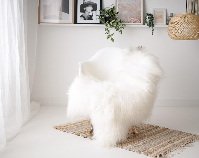 Real Icelandic Sheepskin Rug Scandinavian Decor Sofa Sheepskin throw Chair Cover Natural Sheep Skin Rugs Ivory Gray #IS8