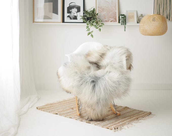 Real Icelandic Sheepskin Rug Scandinavian Home Decor Sofa Sheepskin throw Chair Cover Natural Sheep Skin Rugs Gray Black #IS223