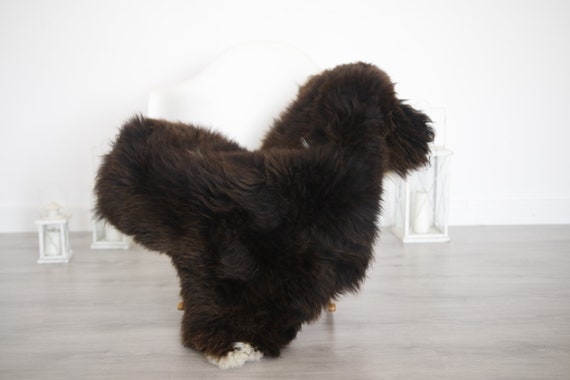 Real Sheepskin Rug Shaggy Rug Chair Cover Sheepskin Throw Sheep Skin Brown Sheepskin Home Decor Rugs #6her37