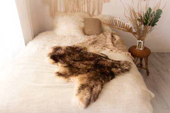 Real Sheepskin Rug Shaggy Rug Chair Cover Sheepskin Throw Sheep Skin Beige Brown White Sheepskin Home Decor Rugs #Nuher4