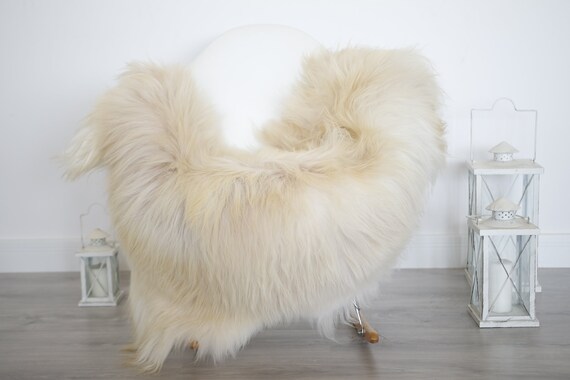 Real Icelandic Sheepskin Rug Scandinavian Decor Sofa Sheepskin throw Chair Cover Natural Sheep Skin Rugs Beige Blanket Fur Rug #isleb30