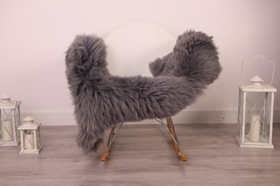 Real Sheepskin Rug Shaggy Rug Chair Cover Sheepskin Throw Sheep Skin Gray Brown Sheepskin Home Decor Rugs #8her37