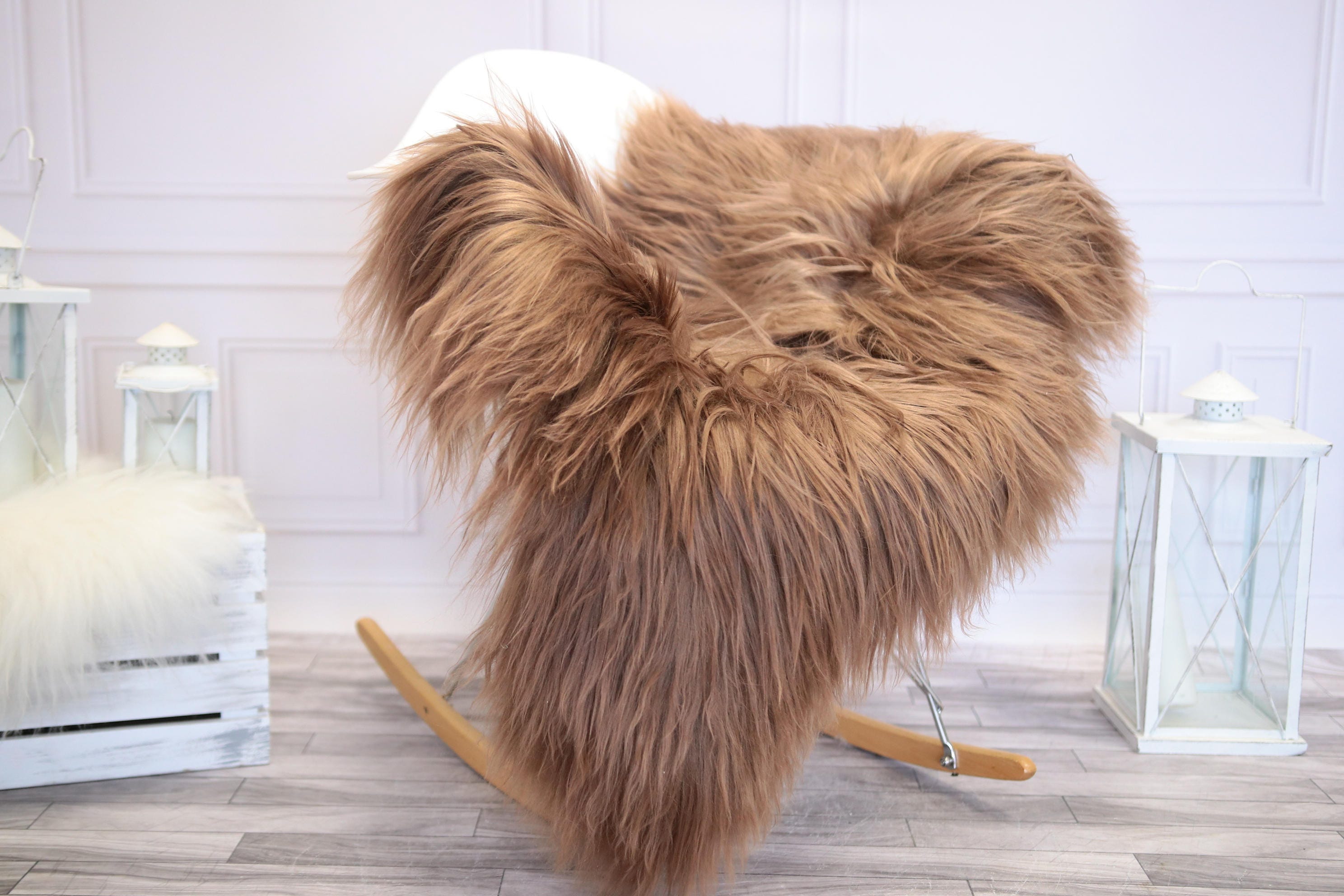 Icelandic Sheepskin Real Sheepskin Rug Brown Pink Sheepskin Rug