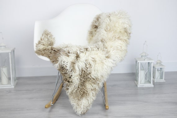 Real Sheepskin Rug Shaggy Rug Chair Cover Sheepskin Throw Sheep Skin Brown Sheepskin Home Decor Rugs #7her43