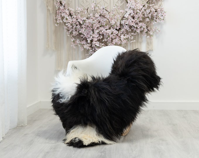 Real Icelandic Sheepskin Rug Scandinavian Decor Sofa Sheepskin throw Chair Cover Natural Sheep Skin Rugs Blanket Brown White #Iceland212