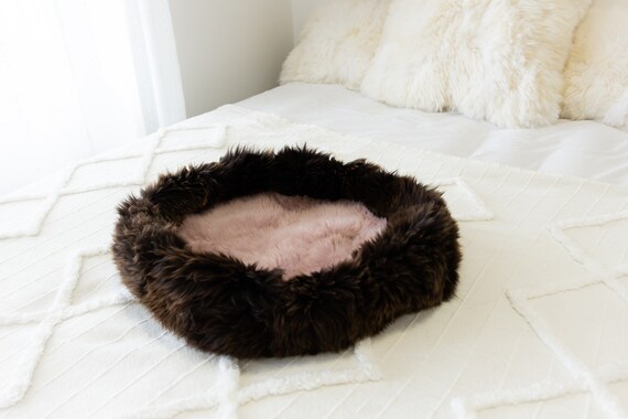 Sheepskin Cat Bed Or Dog Bed Cat Cave Unique Pet Bed Cat House Pet Furniture Hand Made With Genuine Real Sheepskin XXL Extra Large #Bed37
