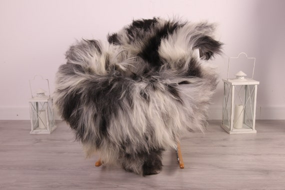 Real Icelandic Sheepskin Rug Scandinavian Decor Sofa Sheepskin throw Chair Cover Natural Sheep Skin Rugs Gray White Fur Rug #kefisl26