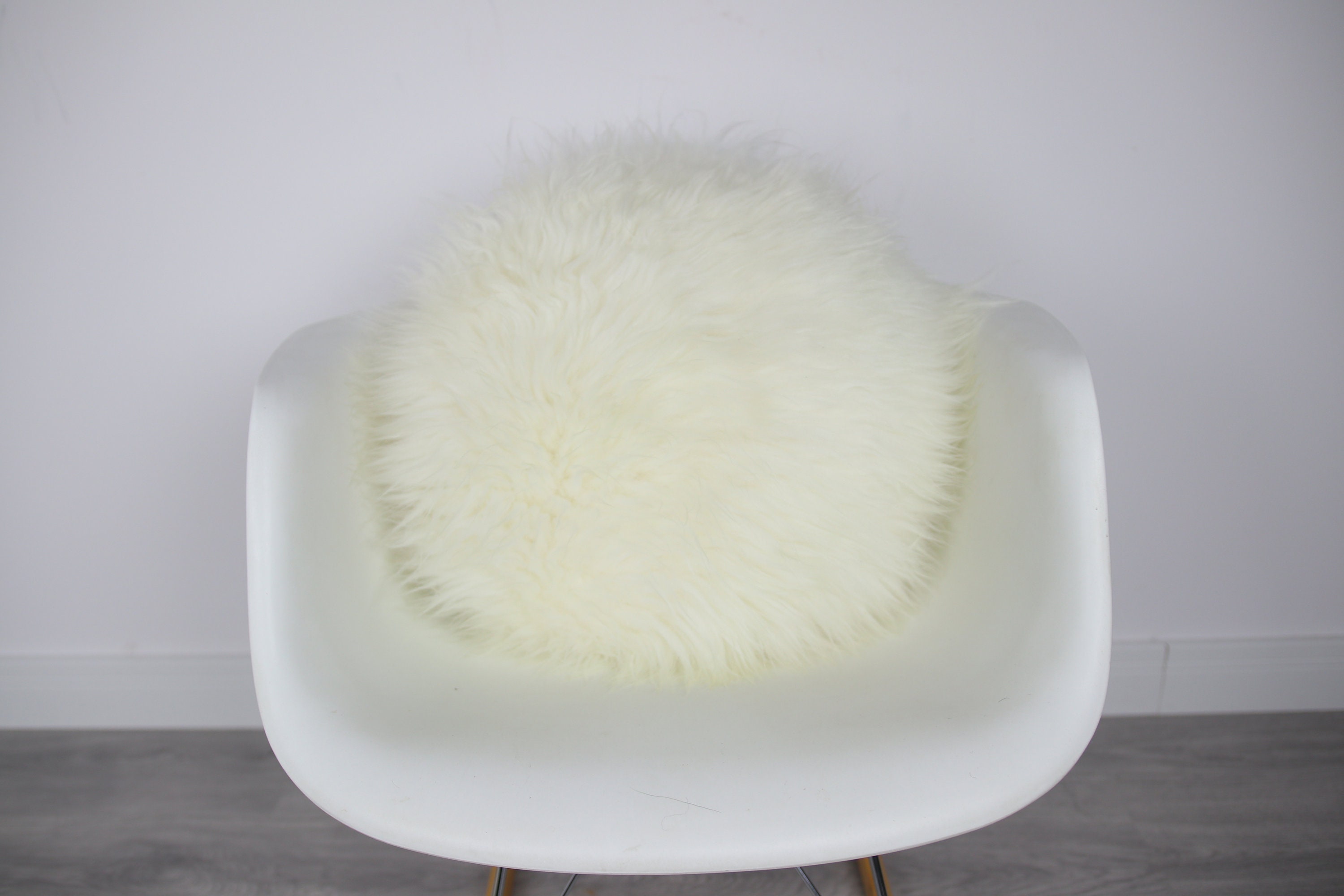 Sheepskin Fur Pillow Real Round