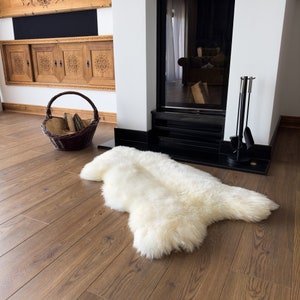 ON SALE WOW! Genuine Natural Lambskin / Sheepskin Rug, Pelt, soft long fur  - creamy white