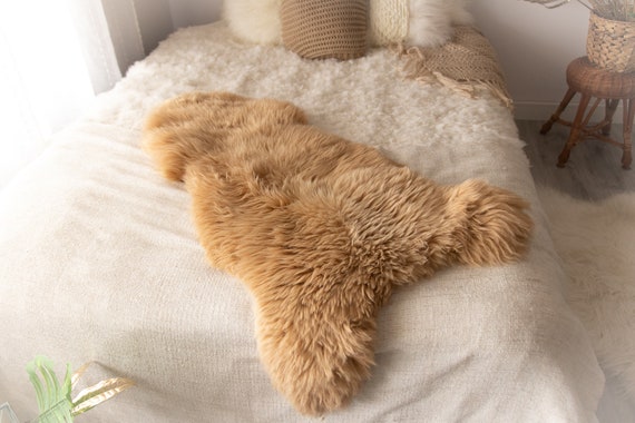 Sheepskin Rug | Real Sheepskin Rug | Shaggy Rug | Chair Cover | Sheepskin Throw | Beige Sheepskin | Sandy Sheepskin | #MIESZ5