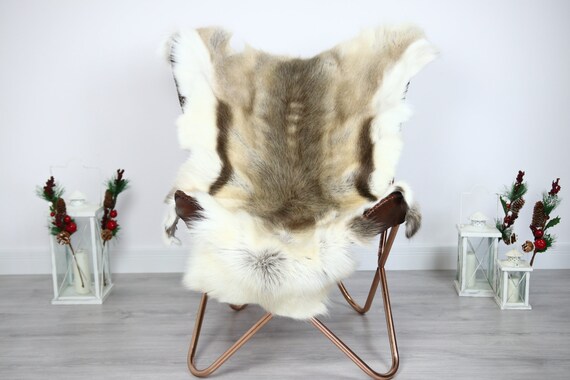 Reindeer Hide | Reindeer Rug | Reindeer Skin | Throw - Scandinavian Style #ERE10 130x100 | Christmas Decor |