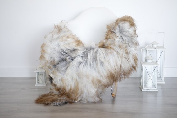 Real Icelandic Sheepskin Rug Scandinavian Decor Sofa Sheepskin throw Chair Cover Natural Sheep Skin Rugs Gray Blanket Fur Rug #isleb7
