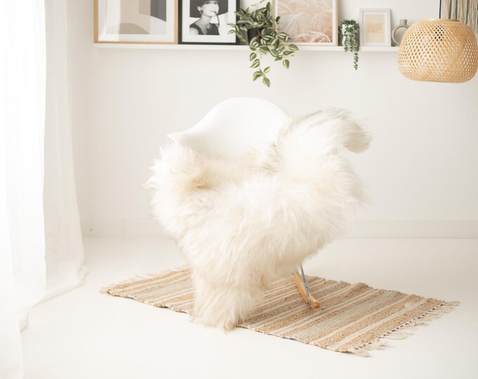 Real Icelandic Sheepskin Rug Scandinavian Decor Sofa Sheepskin throw Chair Cover Natural Sheep Skin Rugs Ivory Gray #IS117