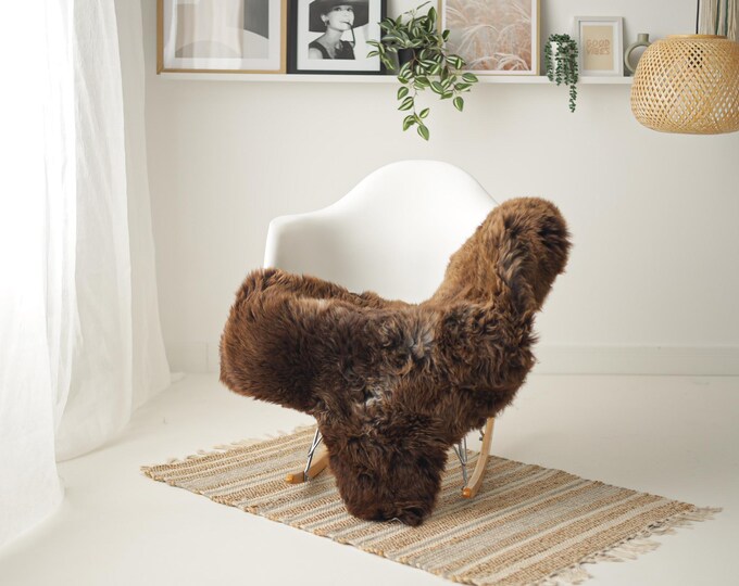 Real Sheepskin Rug Shaggy Rug Chair Cover Scandinavian Home Sheepskin Throw Sheep Skin Brown White Sheepskin Home Decor Rugs #Mher130