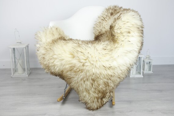 Real Sheepskin Rug Shaggy Rug Chair Cover Sheepskin Throw Sheep Skin Brown Sheepskin Home Decor Rugs #7her36