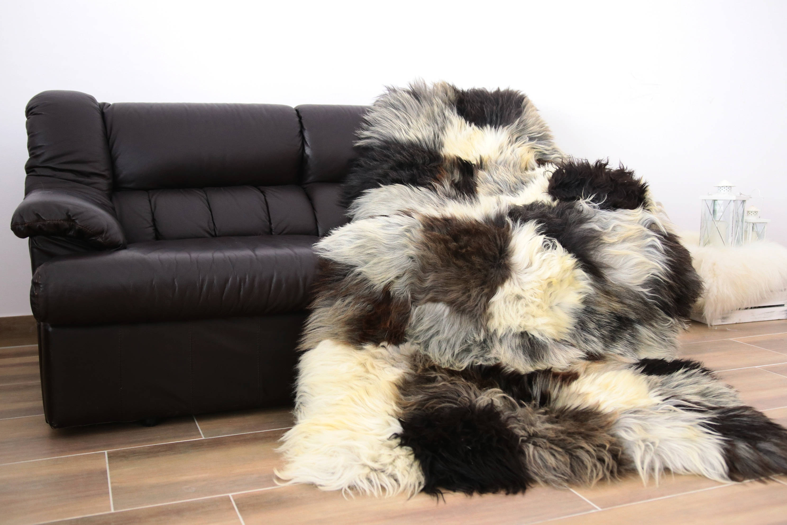 Real Sheepskin Blanket Throw, Fur Sofa Throw, Scandinavian Decoration