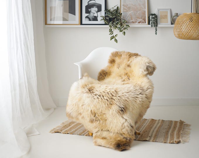 Real Sheepskin Rug Shaggy Rug Chair Cover Scandinavian Home Sheepskin Throw Sheep Skin Ivory Brown Sheepskin Home Decor Rugs #Mher184