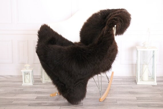 Sheepskin Rug | Real Sheepskin Rug | Shaggy Rug | Scandinavian Rug | | SCANDINAVIAN DECOR | Brown Sheepskin #MIHER16