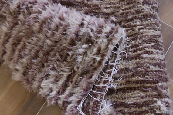 Exclusive Genuine Unique WOVEN Lamb Sheepskin, Lambskin Rug, Pelt, Throw, Brown Throw