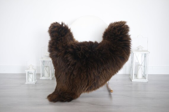 Real Sheepskin Rug Shaggy Rug Chair Cover Sheepskin Throw Sheep Skin Brown Sheepskin Home Decor Rugs #6her36