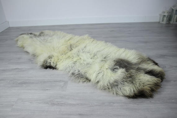 Double Sheepskin Rug | Long rug | Shaggy Rug | Chair Cover | Runner Rug | Beige Rug | Carpet | Beige Sheepskin | Brown Sheepskin LUSZY10