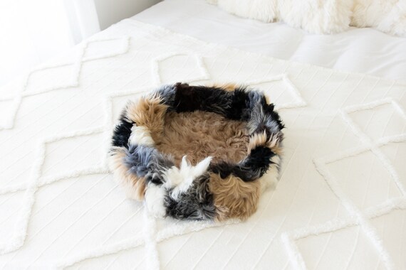 Sheepskin Cat Bed Or Dog Bed Cat Cave Unique Pet Bed Cat House Pet Furniture Hand Made With Genuine Real Sheepskin XXL Extra Large #Bed25