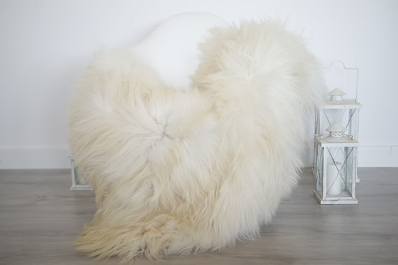 Real Icelandic Sheepskin Rug Scandinavian Decor Sofa Sheepskin throw Chair Cover Natural Sheep Skin Rugs Ivory Blanket Fur Rug #isleb34