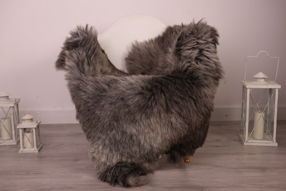 Real Sheepskin Rug Shaggy Rug Chair Cover Sheepskin Throw Sheep Skin Gray Brown Sheepskin Home Decor Rugs #8her35