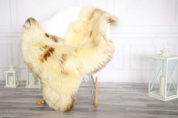 Sheepskin Rug | Real Sheepskin Rug | Shaggy Rug | Chair Cover | Sheepskin Throw | Brown Beige Sheepskin | Home Decor | #Apriher33