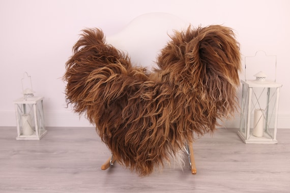 Real Icelandic Sheepskin Rug Scandinavian Decor Sofa Sheepskin throw Chair Cover Natural Sheep Skin Rugs Brown Blanket Fur Rug #Am23